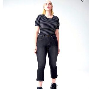 Sava High Rise Slight Flare Cropped Jeans NWT 30